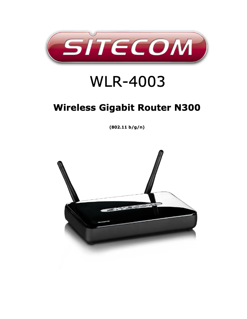 Page n°1 - Manuel utilisateur Sitecom WLR-4003