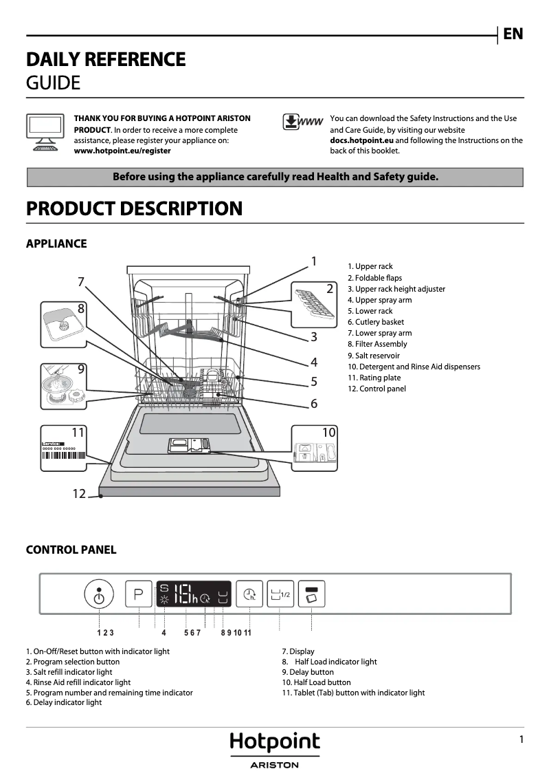 Página 1 del manual Manual de usuario Hotpoint Ariston HKIC 3B+26