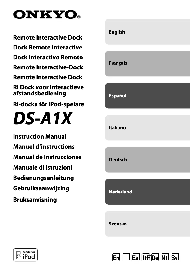 Page n°1 - Manuel utilisateur Onkyo DS-A1X