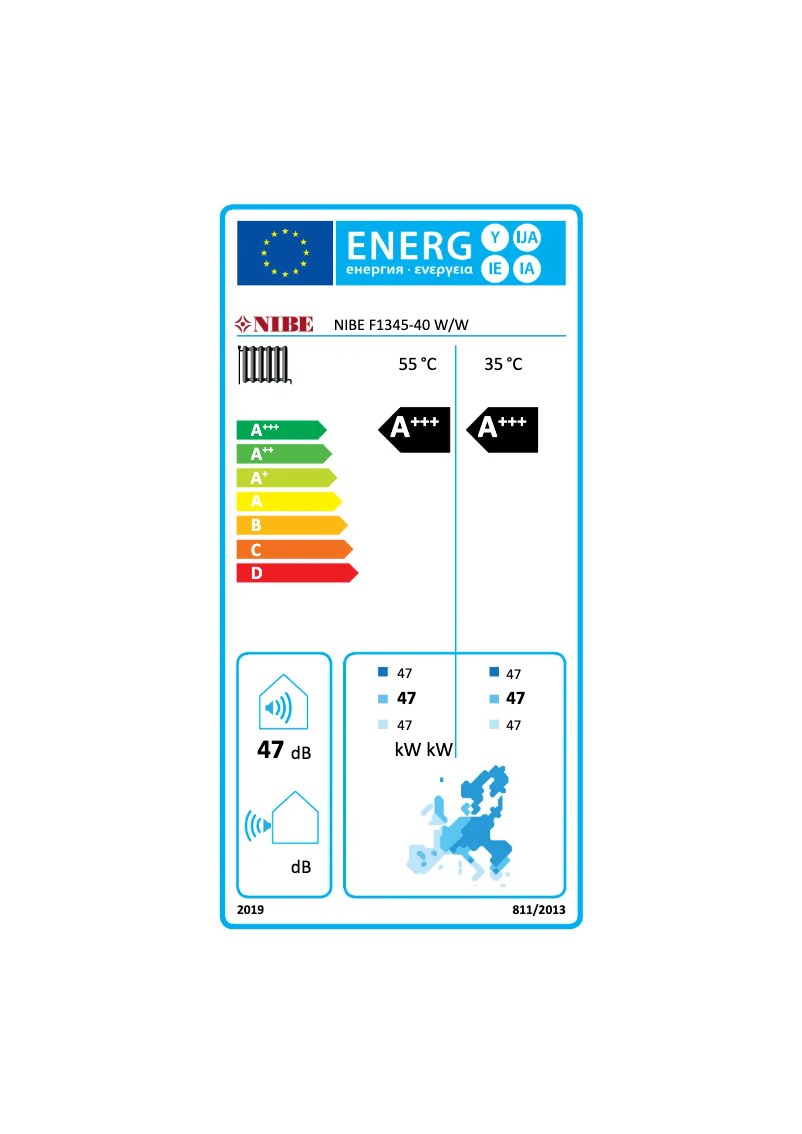 Page 1 of the manual Energy Label Nibe F1345-24