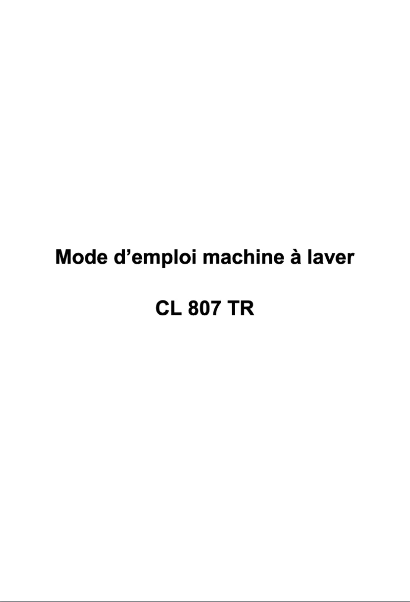 Page n°1 - Manuel utilisateur Clayton CL807TR
