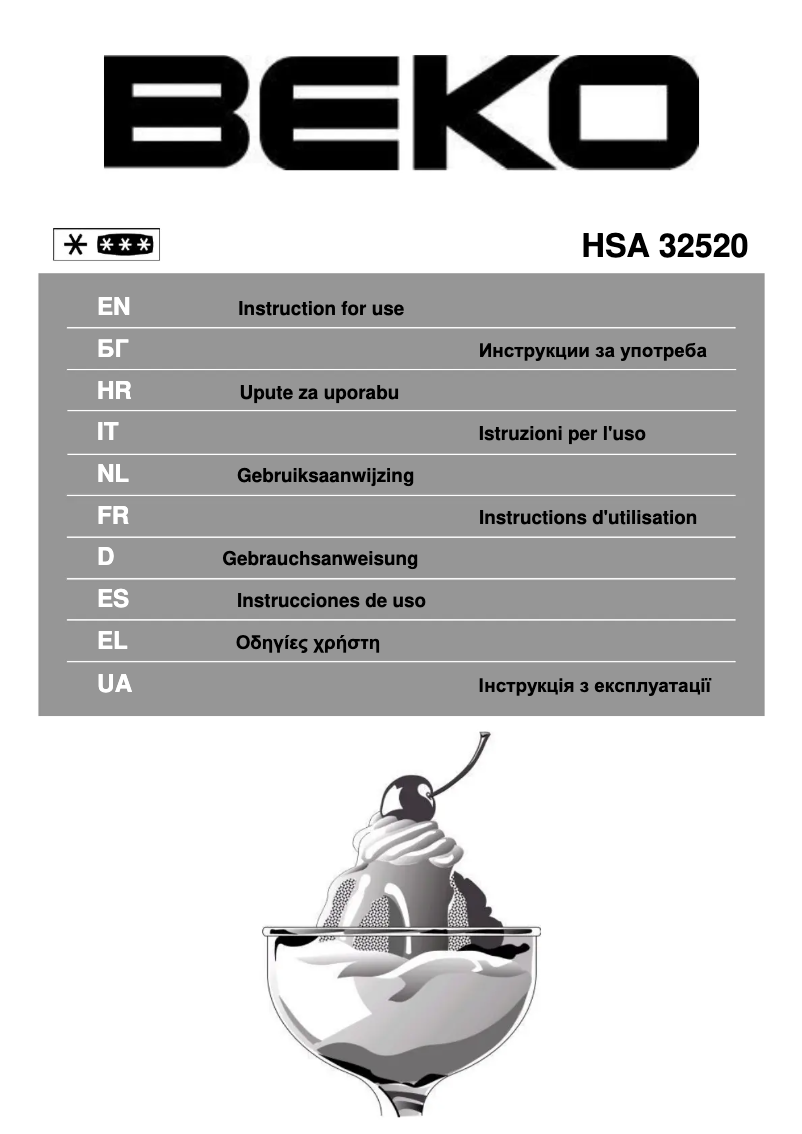 Page 1 de la notice Manuel utilisateur Beko HSA 32520