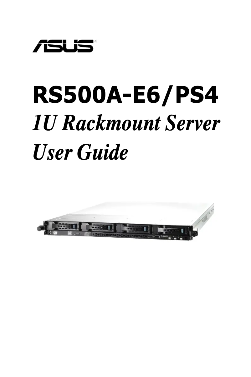 Image de la première page du manuel de l'appareil RS500A-E6/PS4