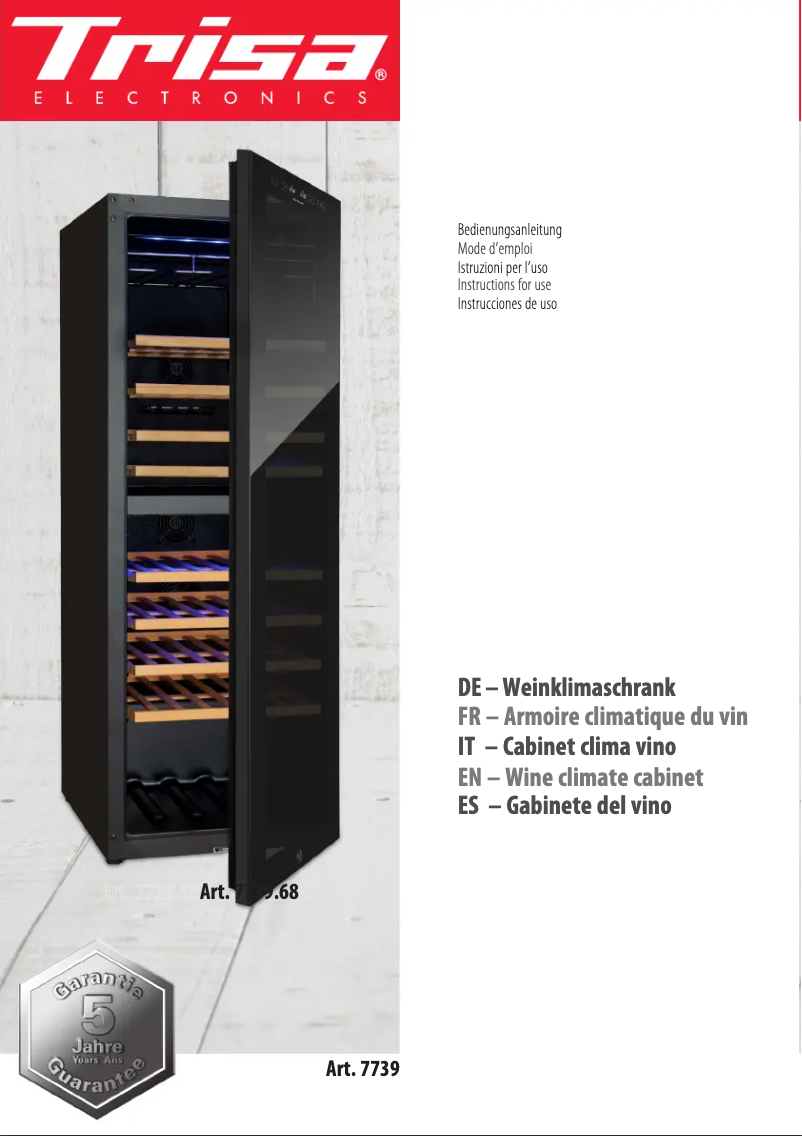 Page n°1 - Manuel utilisateur Trisa 7739