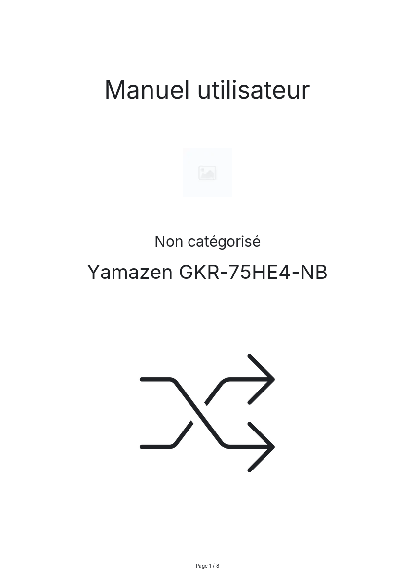 Image de la première page du manuel de l'appareil GKR-75HE4-NB