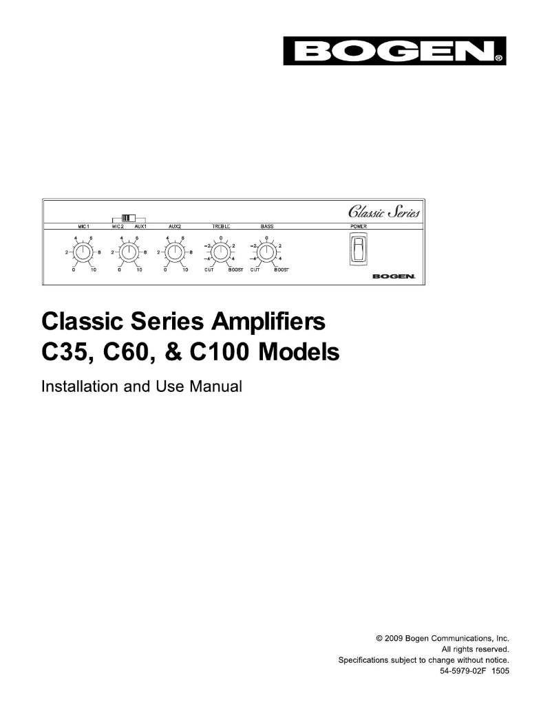 Page 1 de la notice Manuel utilisateur Bogen Classic Series C60