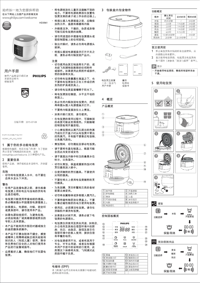 Página 1 del manual Manual de instrucciones Philips Viva Collection HD3061