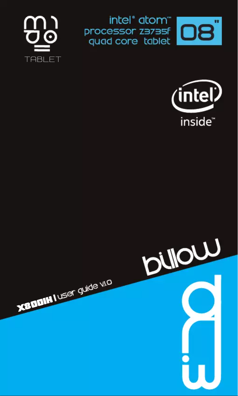 Page 1 de la notice Manuel utilisateur Billow X800IK