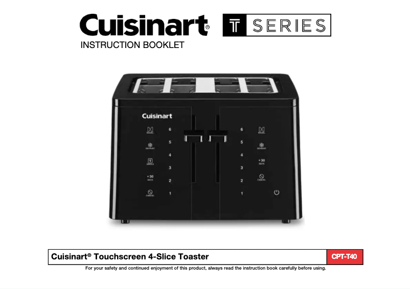 Page 1 de la notice Manuel utilisateur Cuisinart CPT-T40