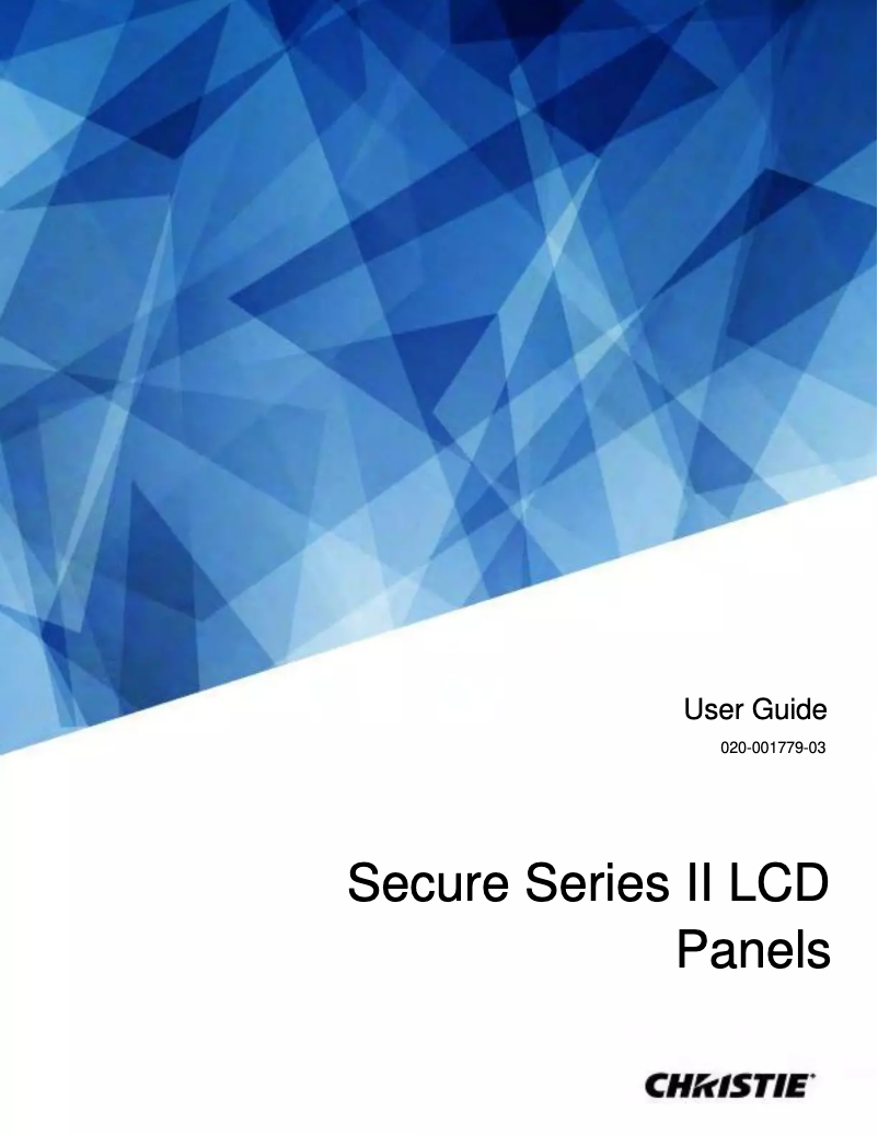 Page n°1 - Manuel utilisateur Christie Secure Series II SUHD753-L