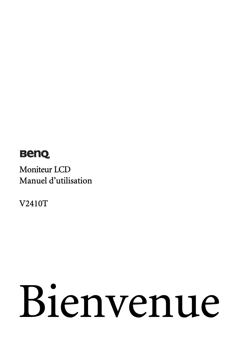 Image de la première page du manuel de l'appareil V2410T