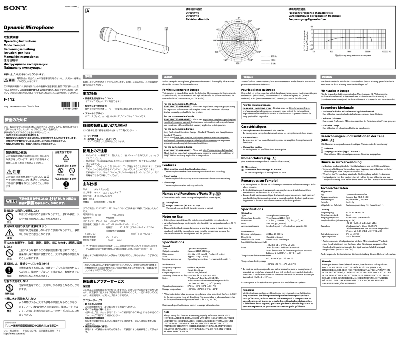 Image de la première page du manuel de l'appareil F-112