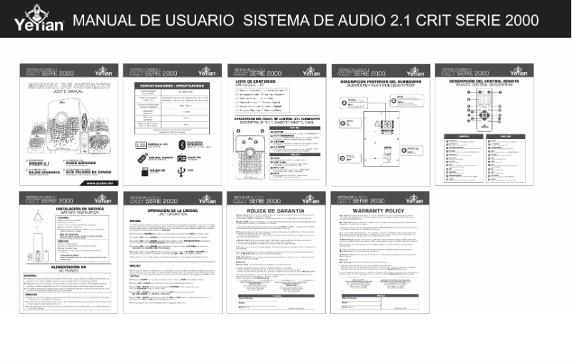 Image de la première page du manuel de l'appareil CRIT serie 2000
