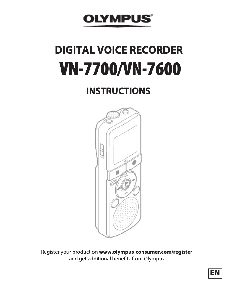 Page 1 de la notice Manuel utilisateur Olympus VN-7700