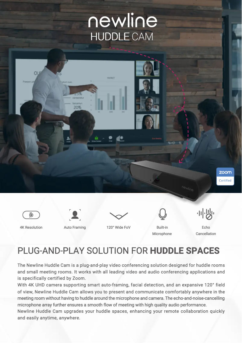 Page n°1 - Fiche technique Newline Huddle Cam