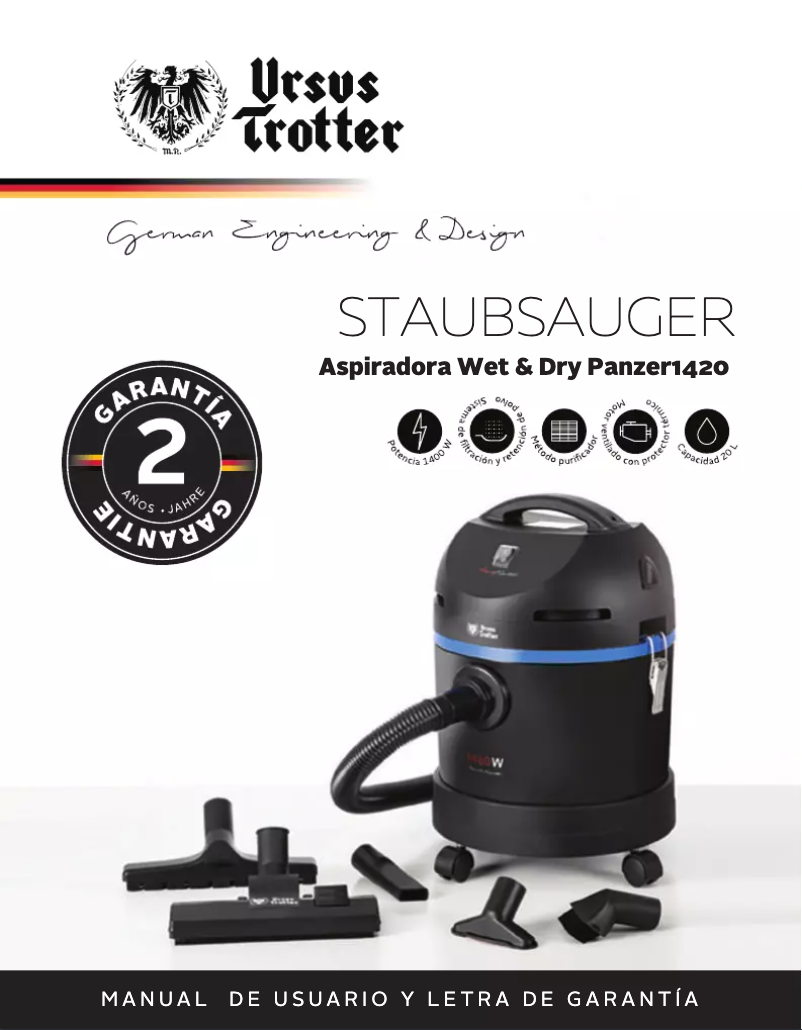 Page 1 de la notice Manuel utilisateur Ursus Trotter Wet & Dry Panzer 1420