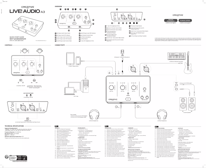 Image de la première page du manuel de l'appareil Live! Audio A3