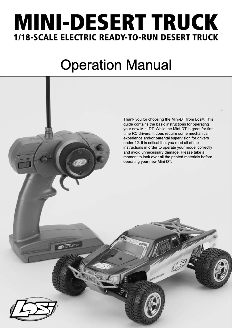 Image de la première page du manuel de l'appareil 1/18 Mini-Desert Truck RTR