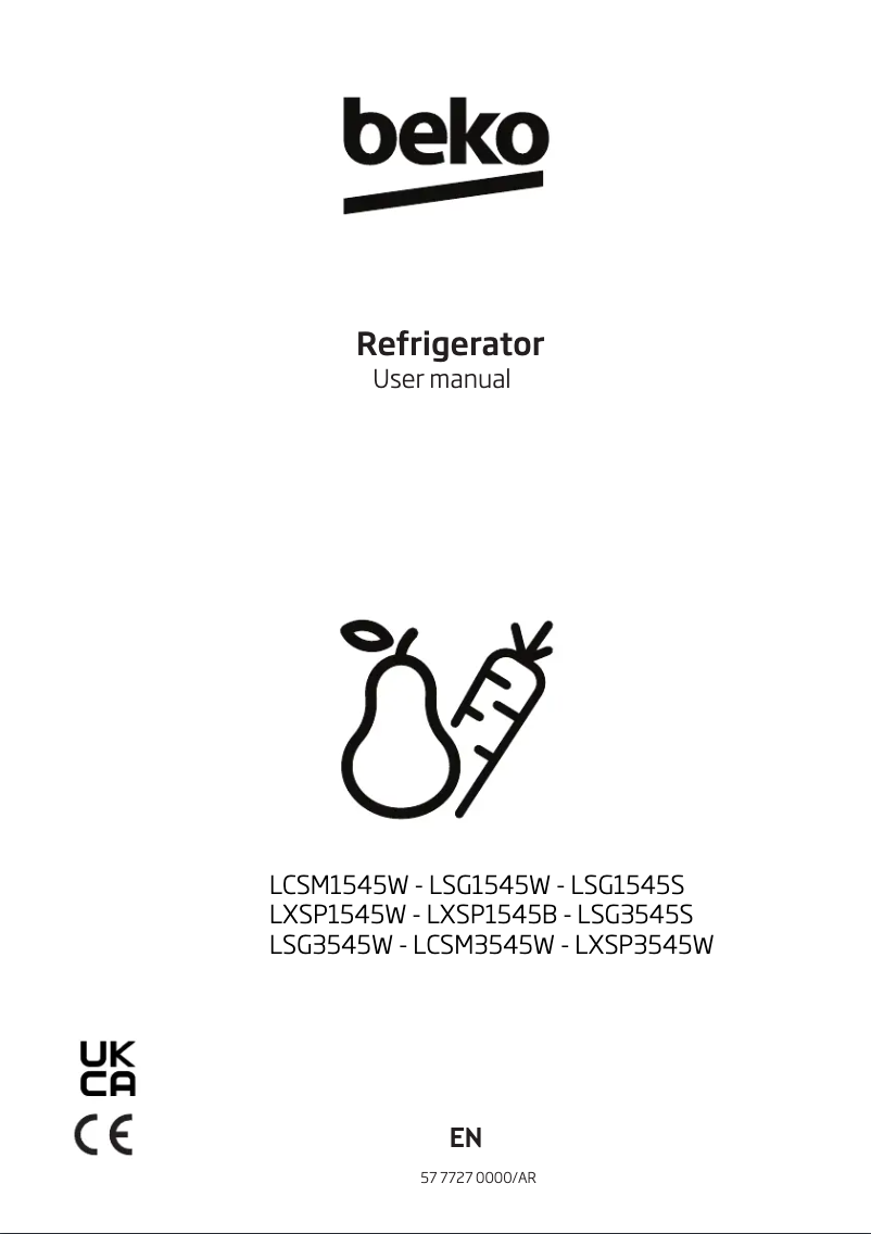 Page 1 de la notice Manuel utilisateur Beko LSG3545S