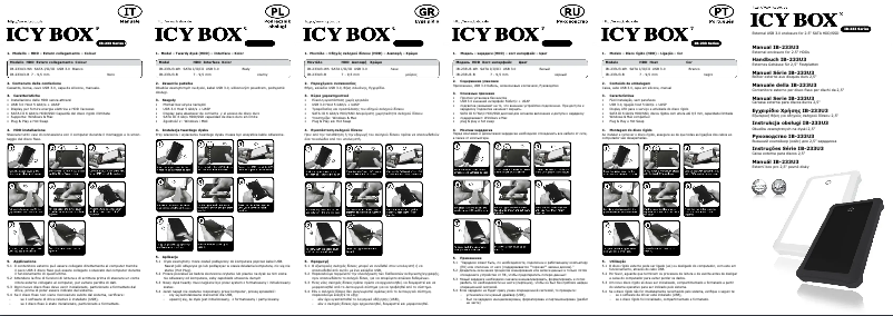 Página 1 del manual Manual de usuario Icy Box IB-233U3-WH