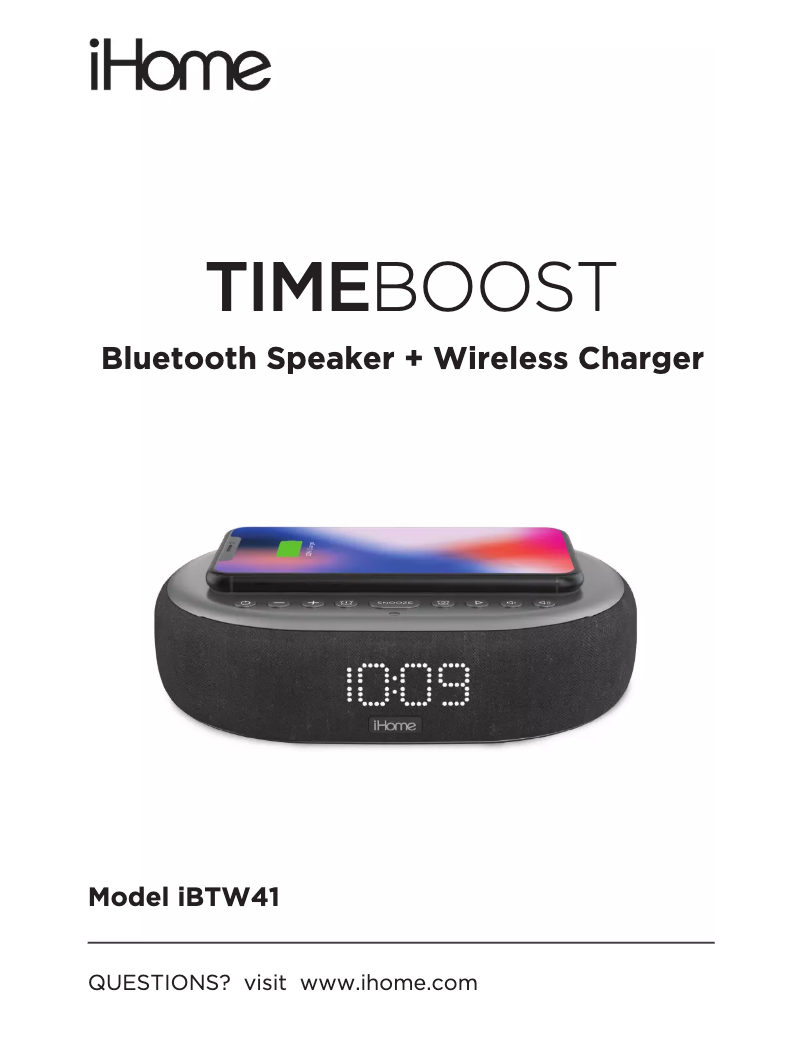 Page n°1 - Manuel utilisateur iHome TIMEBOOST iBTW41