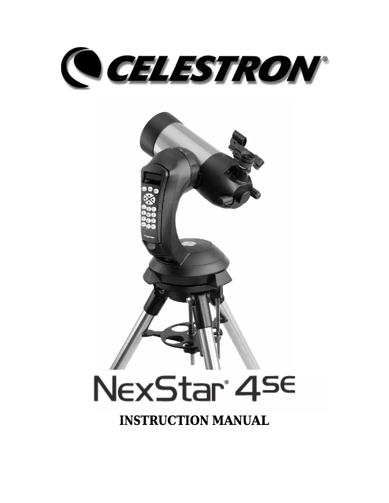 Image de la première page du manuel de l'appareil NexStar 4SE Computerized