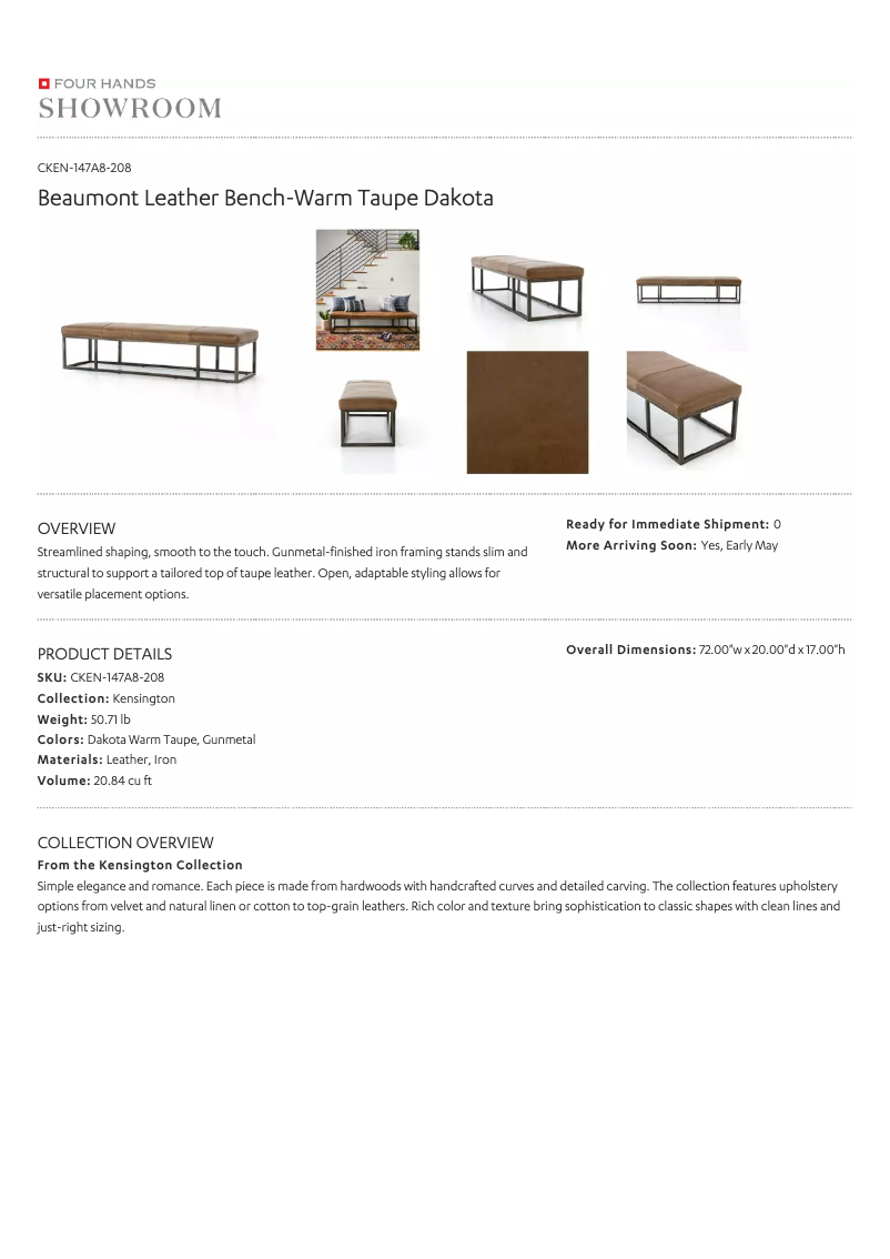 Page 1 de la notice Manuel utilisateur Four Hands CKEN-147A8-208