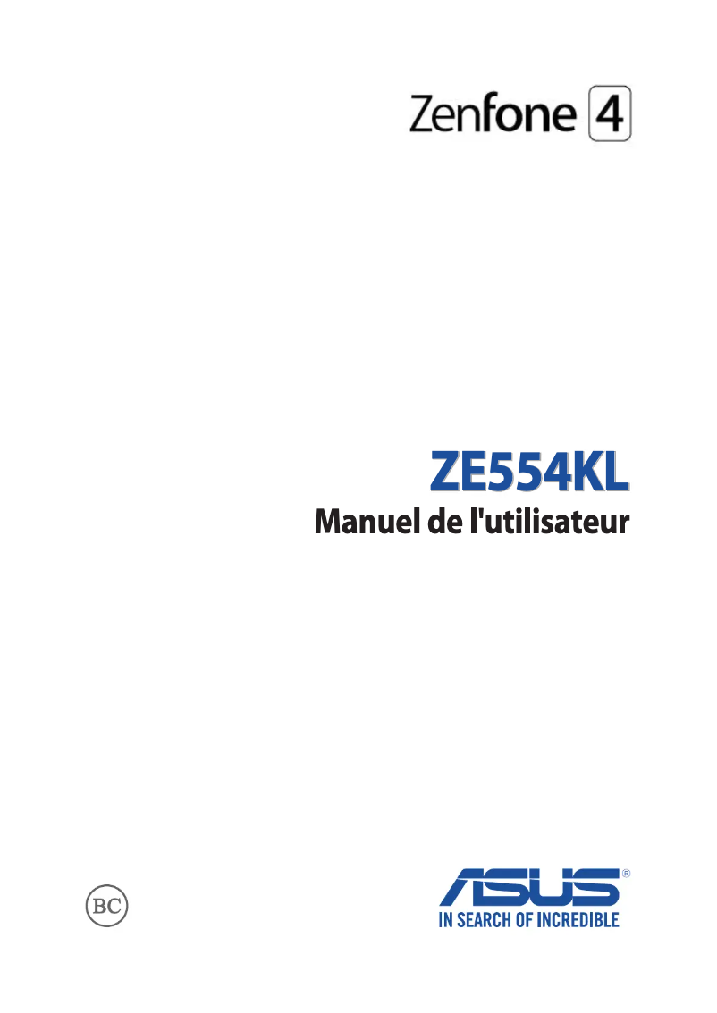 Image de la première page du manuel de l'appareil ZenFone 4