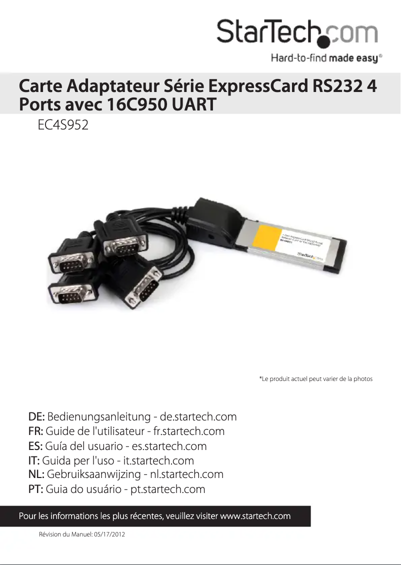 Page n°1 - Manuel utilisateur StarTech.com EC4S952