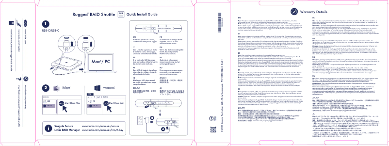 Página 1 del manual Guía de instalación LaCie Rugged RAID Shuttle