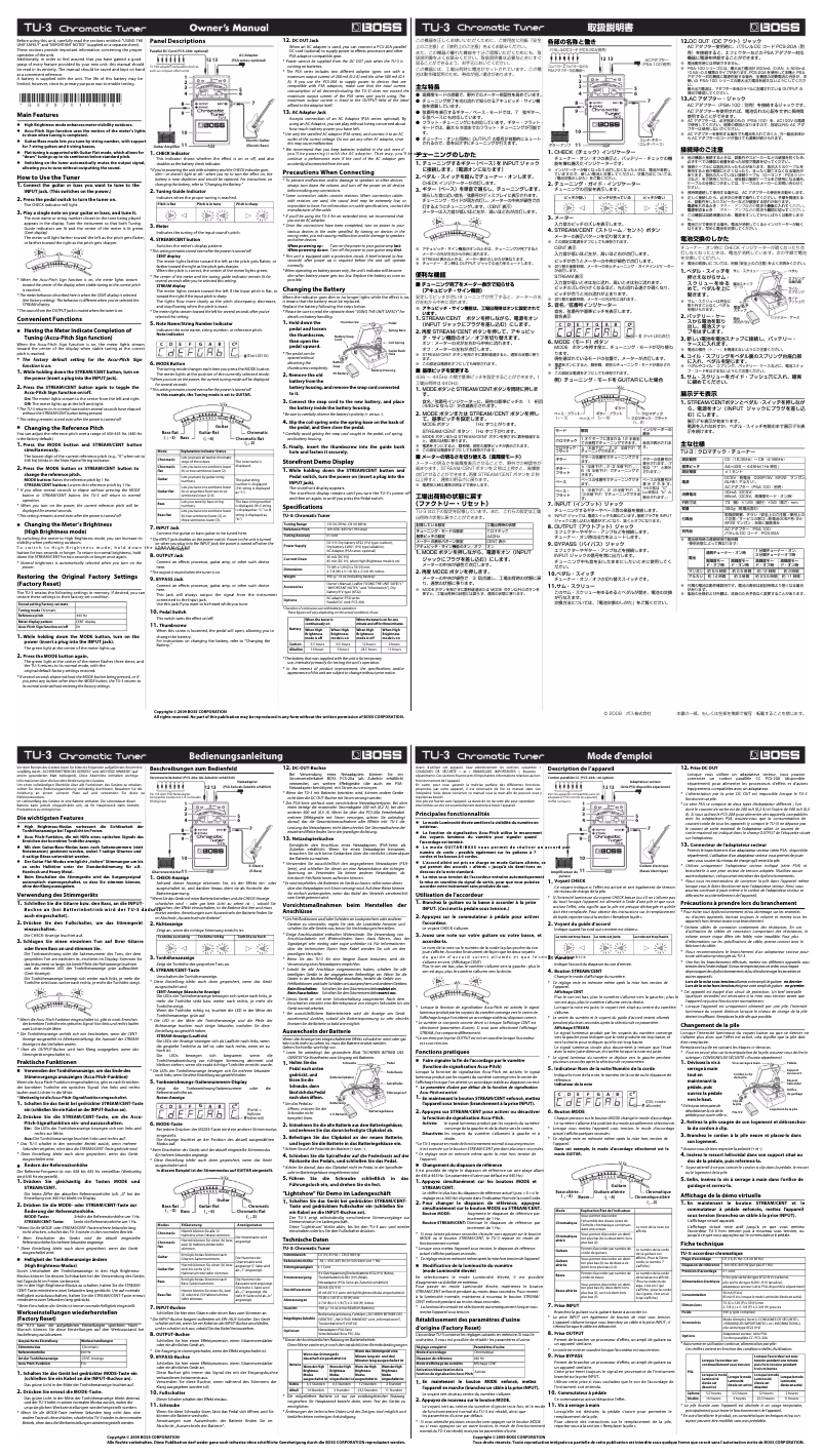 Image de la première page du manuel de l'appareil TU-3