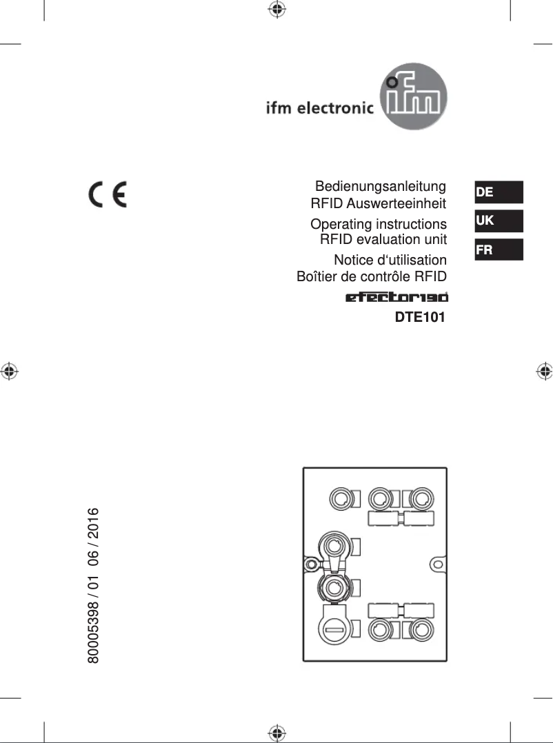 Page n°1 - Manuel utilisateur IFM DTE101