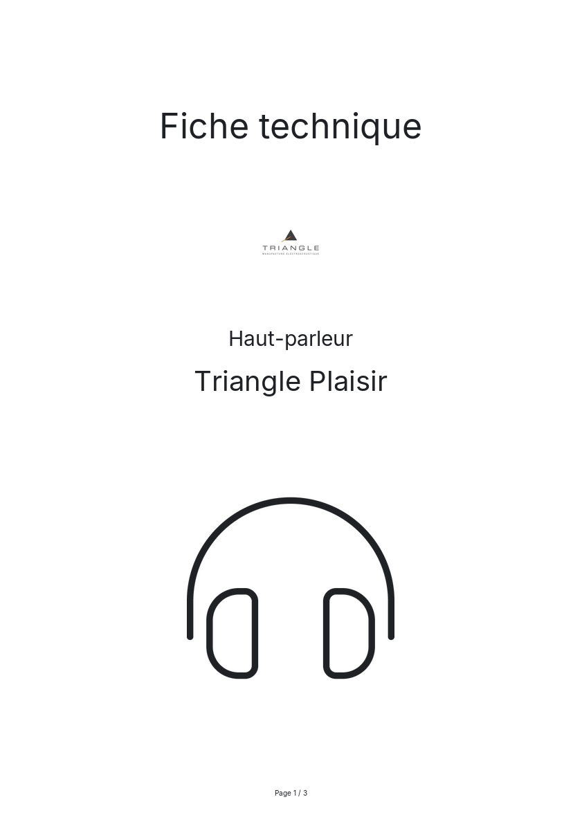 Image de la première page du manuel de l'appareil Plaisir