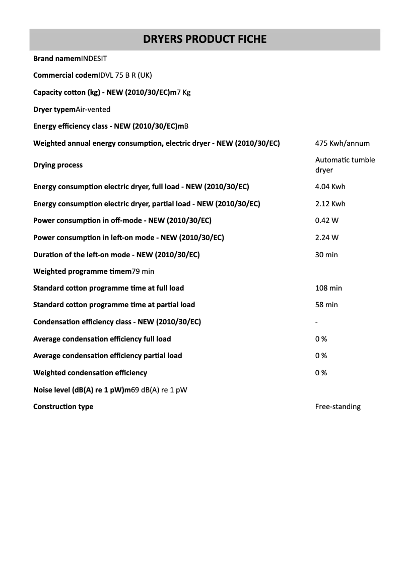 Image de la première page du manuel de l'appareil IDVL 75 B R (UK)