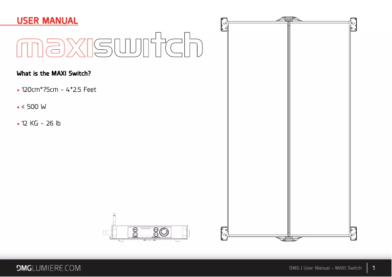 Page 1 de la notice Manuel utilisateur DMG Lumière Maxi Switch