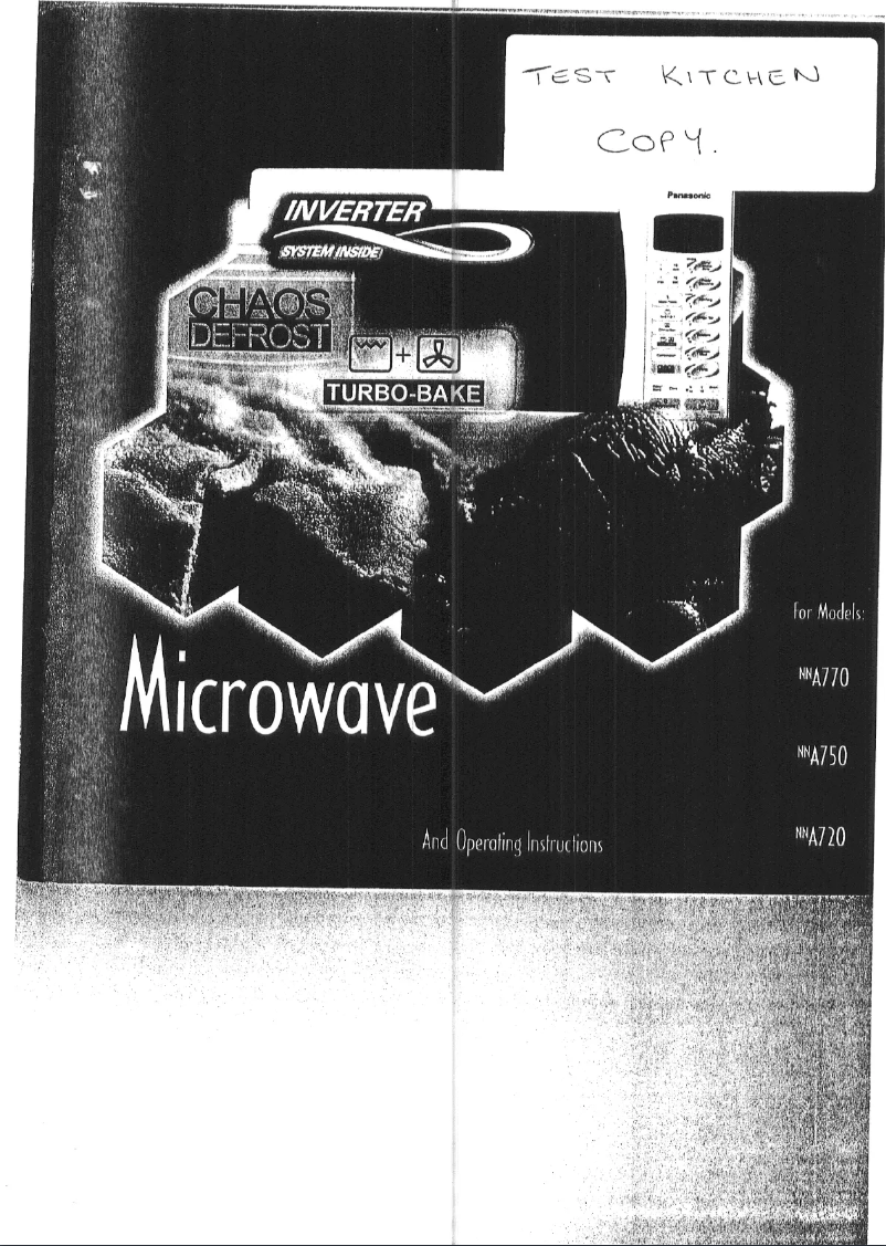 Page n°1 - Manuel utilisateur Panasonic NN-A770