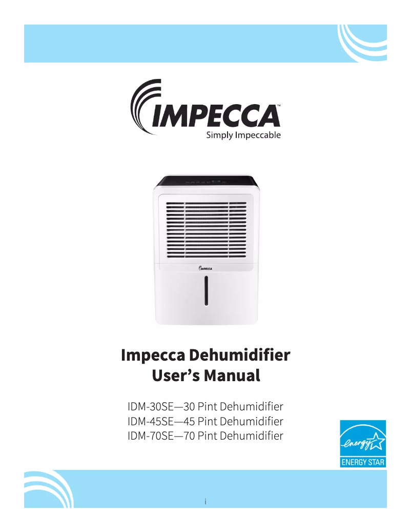 Page n°1 - Manuel utilisateur Impecca IDM-45SE