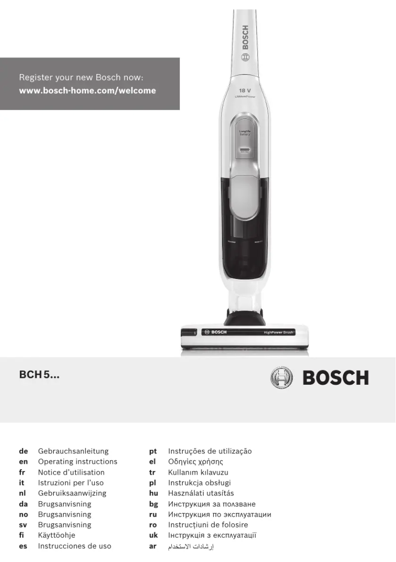 Page n°1 - Manuel utilisateur Bosch BCH51830GB