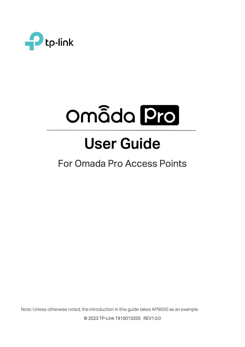 Page n°1 - Manuel utilisateur TP-Link Omada Pro AP9670