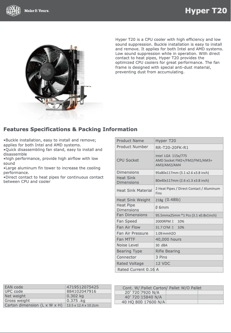 Image de la première page du manuel de l'appareil Hyper T20