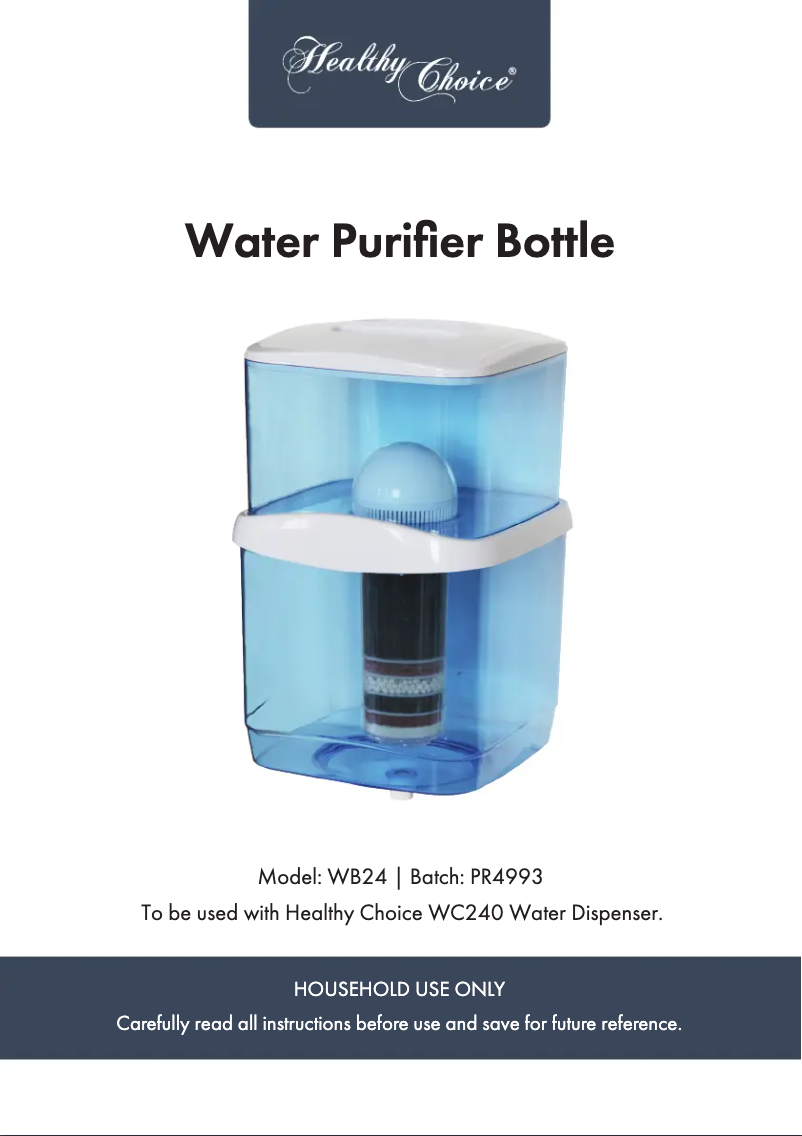 Page n°1 - Manuel utilisateur Healthy Choice WC240