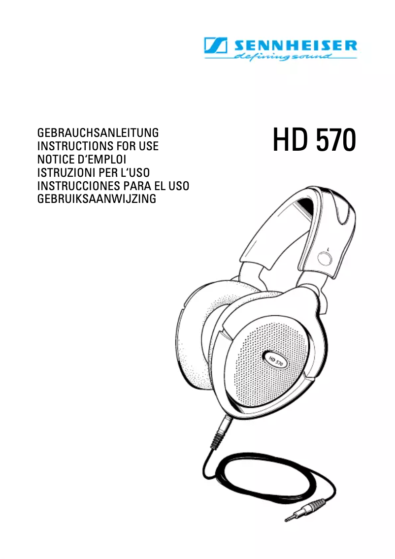 Page 1 de la notice Manuel utilisateur Sennheiser HD 570