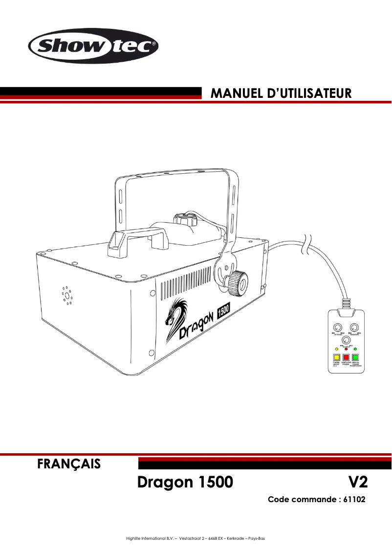 Page 1 de la notice Manuel utilisateur Showtec Dragon 1500