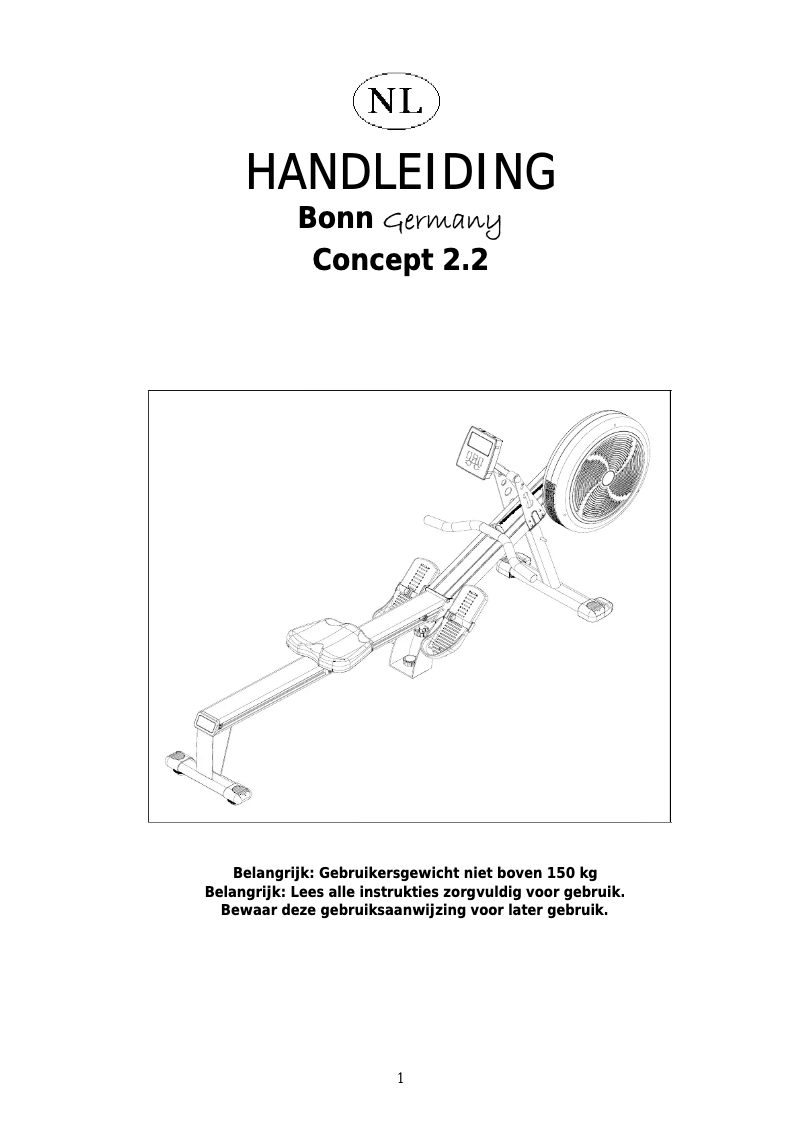 Page 1 de la notice Manuel utilisateur Joy Sport Bonn Germany Concept 2.2