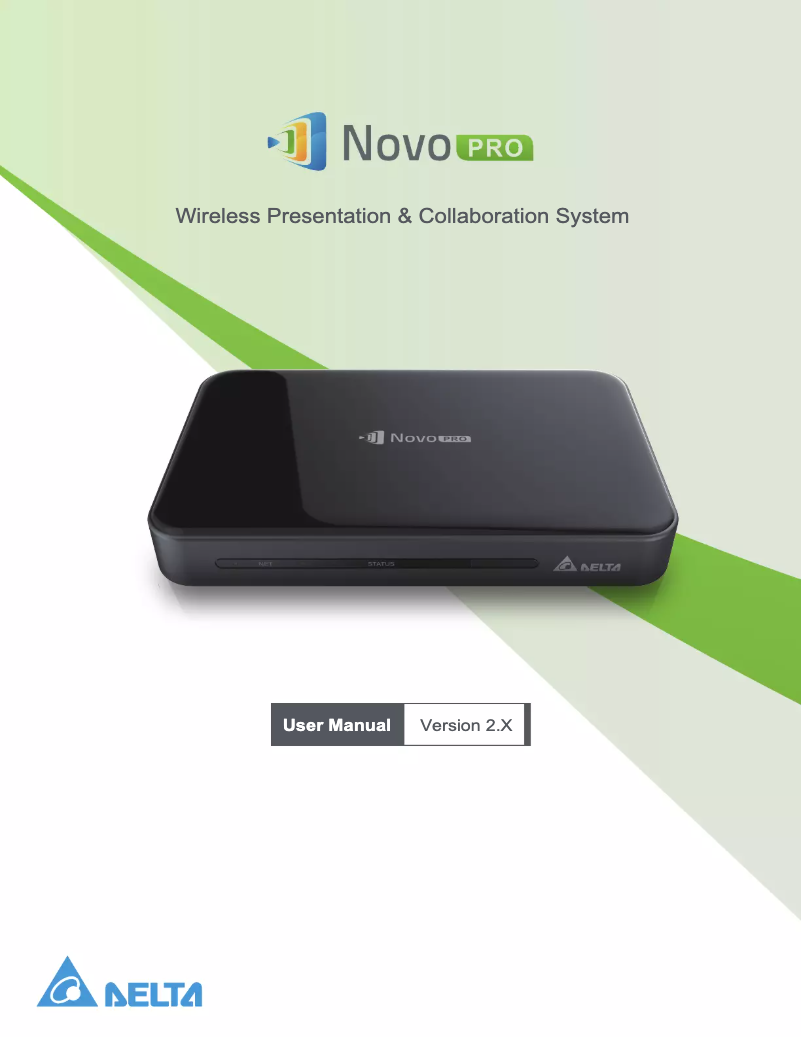 Page 1 de la notice Manuel utilisateur Vivitek NovoPRO