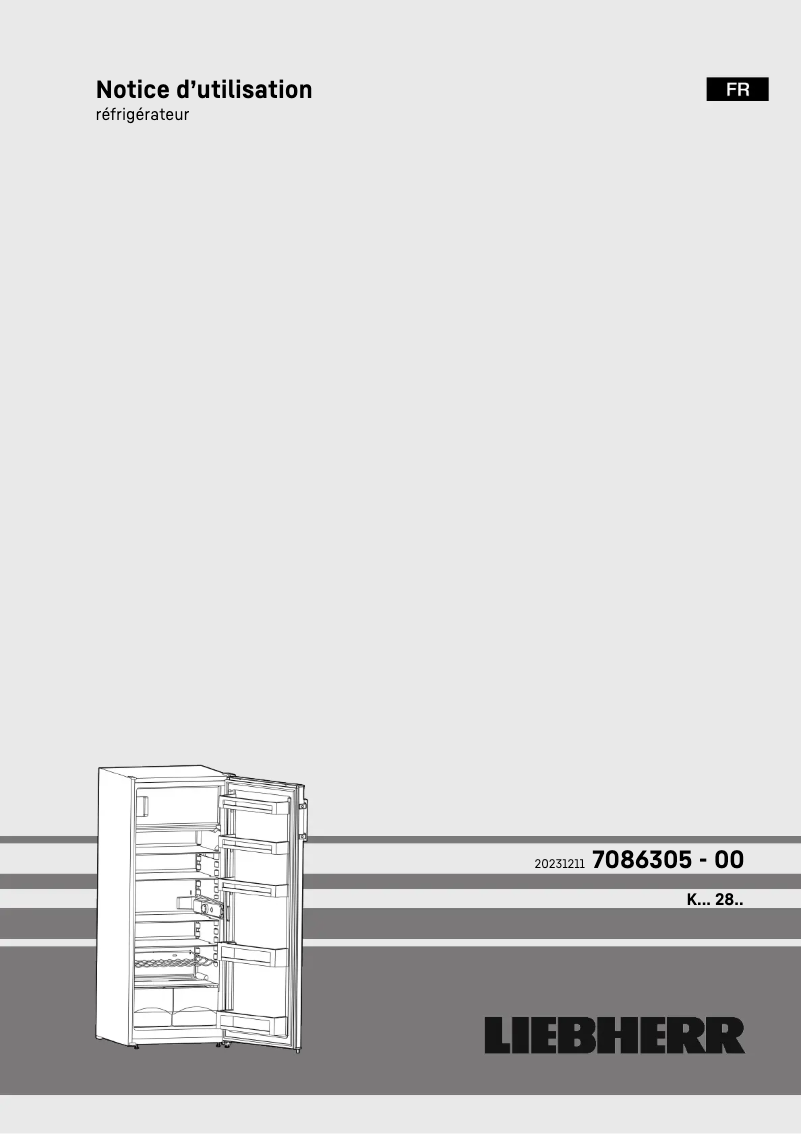 Page 1 de la notice Manuel utilisateur Liebherr KPsle290-26