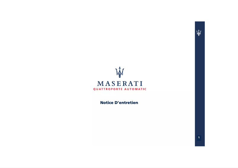 Image de la première page du manuel de l'appareil Quattroporte (2007)