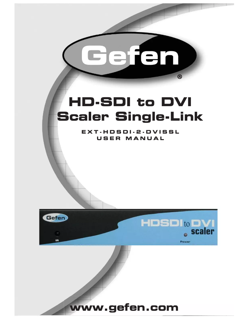 Page n°1 - Manuel utilisateur Gefen EXT-HDSDI-2-DVISSL