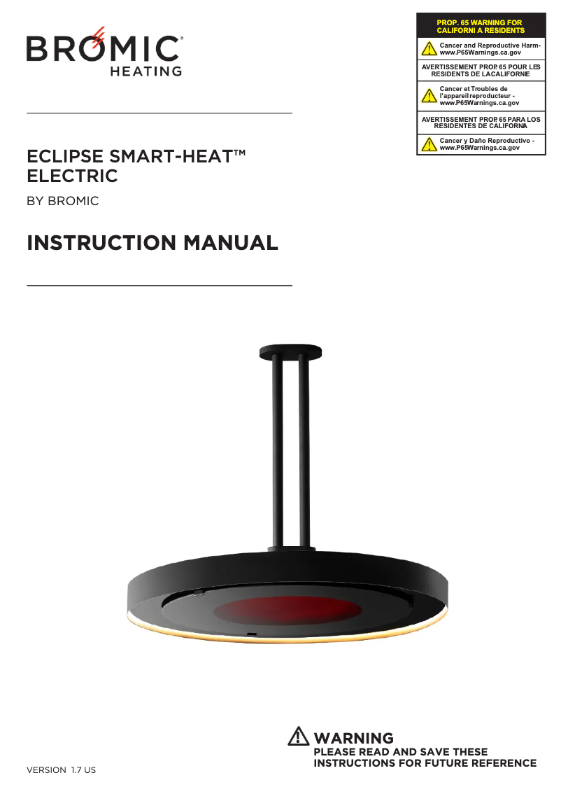 Page 1 de la notice Manuel utilisateur Bromic Eclipse Smart-Heat BH0920001