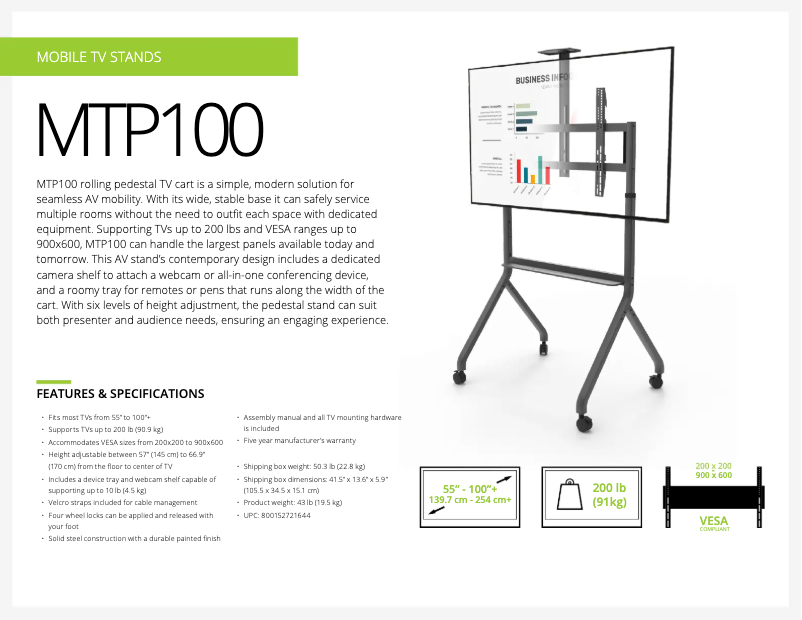 Página 1 del manual Ficha técnica Kanto MTP100